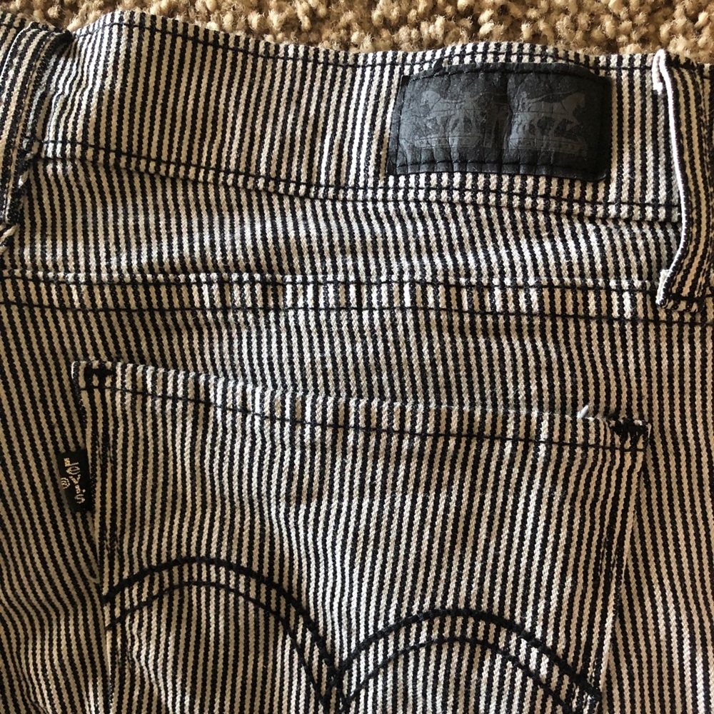Levi’s pinstriped jeans